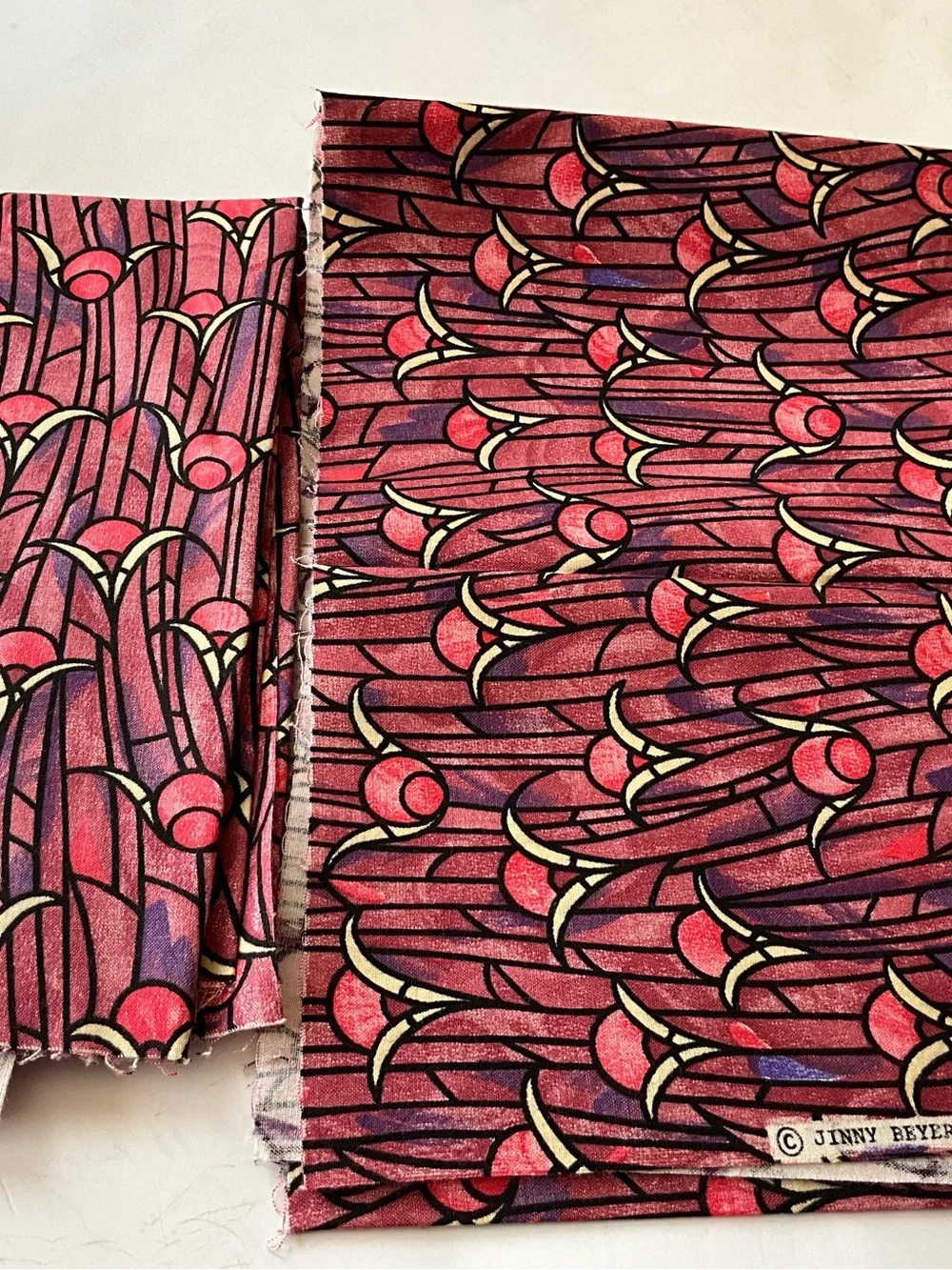 Quilting Sewing Crafts Fabric Lot RJR Fashion Cotton Geometric Red Black Pink